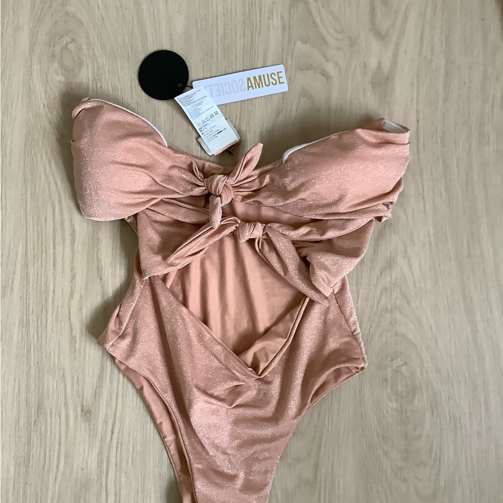 Amuse Society Blush Knot One-Piece Swimsuit